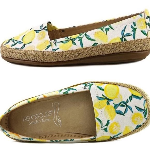 AEROSOLES Shoes - Aerosoles Solitaire Lemon Print Espadrilles